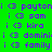Green background with purple text displaying repeated names in a pattern, each preceded by 'i G' symbol
