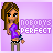A 4x3 contact sheet of a pixel art animated icon featuring a cartoon woman with brown hair in a high ponytail, wearing a purple crop top and gray pants, against a light purple background with changing text.