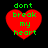 Four red heart shapes with green text 'dont break my heart' on black background, each heart slightly different in pixelation and alignment.