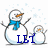 Animated snowman icon with blue scarf and orange carrot nose, showing text changes from LET to IT to SNOWY over