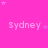 Pink background with repeated 'Sydney' text and scattered white stars, featuring a gray rectangular overlay in the bottom-right corner.