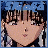 Pixelated anime-style character with brown hair and bangs, wearing a dark top; blue background with text above head changes from 'S' to 'S' in white.