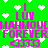 Green background with white pixel hearts, pink text reading 'I LUV NAHMOUL FOREVER' and '333', repeated in a pattern