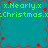 Pixelated teal background with repeating red star shapes and green text reading 'x.Nearly.x' and 'Christmas.x' in a pattern