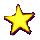 Yellow star-shaped icons with purple outlines arranged in a , each showing slight variations in shape and outline thickness