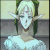 Pixelated elf-like character with blonde hair, green headpiece, and white dress in four sequential expressions.