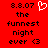 Red background with black pixelated text reading '8.8.07 the funnest night ever <3' and a white pixelated heart symbol above the text.