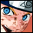 Pixelated close-up of a cartoon character's face with blue eyes, orange hair, and a headband featuring a metal plate symbol.