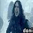 Two side-by-side animated frames of a pixelated figure with long dark hair and angel wings against a light background, each displaying distinct text at the bottom.