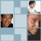 small square images showing various people's faces in different poses and expressions against light blue and white backgrounds