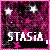 Pixelated icon with purple and pink gradient background, white stars, bold text "STASIA" in blocky font, and a small pink symbol below the text.