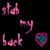 A 50x50 pixel animated buddy icon with pink and red text, heart symbols, and a black background across three frames showing sequential animation changes.