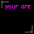 Pixelated text in bright pink on black background with gray corner brackets, reading 'your are the light in a dark world!' with exclamation mark.