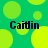 Green background with yellow circles and four instances of the text 'Caidin' in dark blue pixelated font.