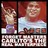 Pixelated image of a person in two side-by-side panels with red background and text at bottom.