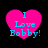 Four identical pink heart-shaped icons with blue text reading "I Love Bobby!" on a black background.