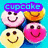 Pixelated smiley face icons arranged in a with text overlays on blue background