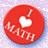 Red circular icon with white heart symbol and partial text reading "I love" in light-colored script, set against a pixelated pastel background.
