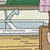 Animated cartoon character with brown hair and glasses in a kitchen setting, visible across multiple frames of an animated contact sheet.