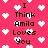 Pixelated pink background with white heart shapes and black text reading "I Think Amila Loves You" in a pattern