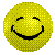 Yellow pixelated circular icon with black smiley face showing various angles and expressions