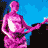 Animated contact sheet of six 48x48 pixel frames showing a pink figure, band members, and other scenes with limited color palettes.