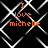 Black background with white geometric lines forming a pattern, overlaid with orange text reading "I love michelle" in four identical sections