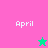 Four display the word 'April' with a star icon changing color between pink and green backgrounds