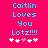 Cyan text on bright pink background reads 'Caitlin Loves You Lotz!!!!' with five white and one pink heart symbols below.