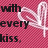 Pink checkered background with black text and white heart-shaped icons, displaying a romantic message.