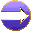 Purple circular icon with brown border and white arrow pointing right, displaying yellow text that changes across frames.