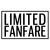 Static pixelated graphic with bold black text "LIMITED FANFARE" in two lines inside a thin black border on white background.