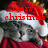 A cat wearing a Santa hat and red scarf with Christmas text overlays in four