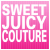 Two side-by-side animated frames of a pink-themed buddy icon with white text reading "SWEET JUICY COUTURE" and a small pixelated heart symbol in the bottom-right corner of the right frame.