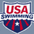 A static pixel art image divided into four quadrants with a USA Swimming logo, blue background text reading "Swimming isnt just a sport....", and additional text stating "its a way of life <3".