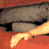 Animated contact sheet showing six sequential frames of a woman in a black tank top against a red background with visible motion blur and pixelation.