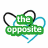 Four heart-shaped icons with overlapping black and blue outlines, each containing text on colored backgrounds.