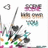 Pixelated static image showing a character with dark hair holding a long sword, surrounded by small colored shapes and partial text fragments.