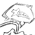 Static grayscale icon of a stylized running figure with motion lines and abstract shapes, likely representing an anime character from Disgaea series.