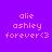 Pixelated text 'alie ashley forever<3' on purple background with cyan rectangular overlays shifting positions across frames.
