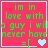 A four- of pixelated text on a red background with light blue borders, each showing the phrase "im in love with a guy i will never have" and changing heart symbols