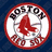 A four- displays a Boston Red Sox logo, a vertical black bar, a baseball team photo, and 'LOVE THEM' text