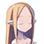 Pixelated static image of a character with long blonde hair and dark clothing, likely from an anime or video game series.