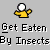 Animated sequence showing a yellow-shirted figure with white head being progressively eaten by black insect-like shapes over