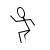 Black stick figure with circular head performing various running and jumping poses across on white background