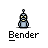 A contact sheet of 17 animated frames showing a pixel-art robot character named Bender in various poses and expressions, arranged in a 5x4 grid with the last row having only two frames.
