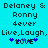 Pixelated text on cyan background with blue hearts and 'LOVE' below, repeated in two identical