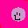 Six pixelated smiley faces in a , each with distinct color schemes and facial features on solid background