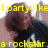 Pixelated image of a person with brown hair wearing a dark shirt, overlaid with yellow text reading 'I party like a rockstar.'