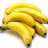 A static image shows a bunch of bananas on a white background with bright pink text reading "Gwen Stefani taught me how to spell BANANAS" in pixelated yellow font.